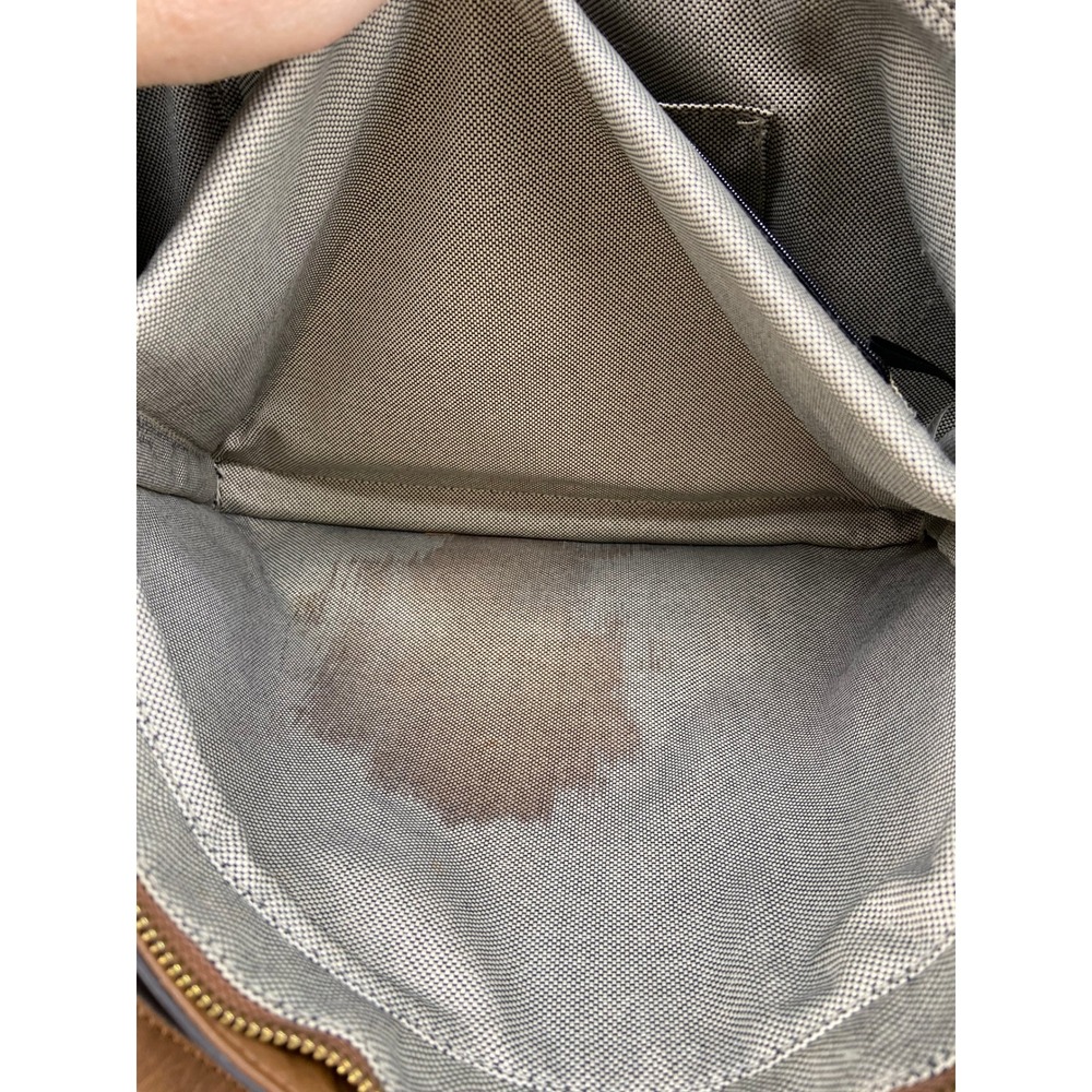 Vince Camuto Tote Bag Purse Genuine Leather Brown Tassel Gold Emblem‎ Shoulder - Picture 12 of 16